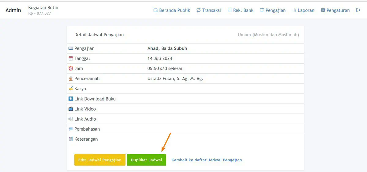 Duplikat Jadwal Pengajian